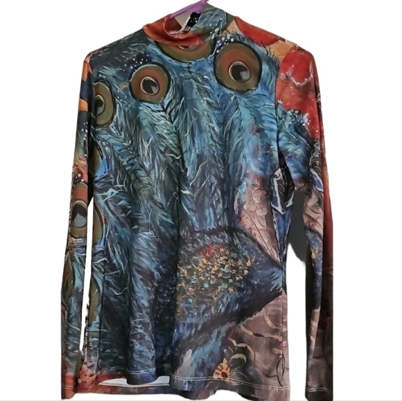 Legaleriste Abstract Peacock Long Sleeve T-shirt - Picture 1 of 3
